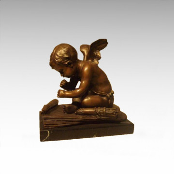 Kinder Figur Statue Winkel Cupid Bronze Skulptur TPE-918